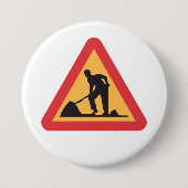Straßenbauarbeiten vor Schilderbauzone - Warnung Button (Vorderseite)