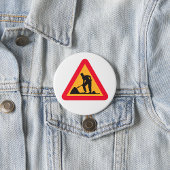 Straßenbauarbeiten vor Schilderbauzone - Warnung Button