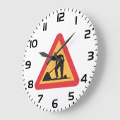 Straßenbauarbeiten vor Schilderbauzone - Warnung Große Wanduhr (Winkel)