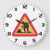 Straßenbauarbeiten vor Schilderbauzone - Warnung Große Wanduhr (Vorderseite)