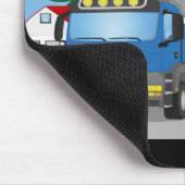 Straßenbaustelle mit blauem LKW und gelben Bagger Mousepad (Ecke)