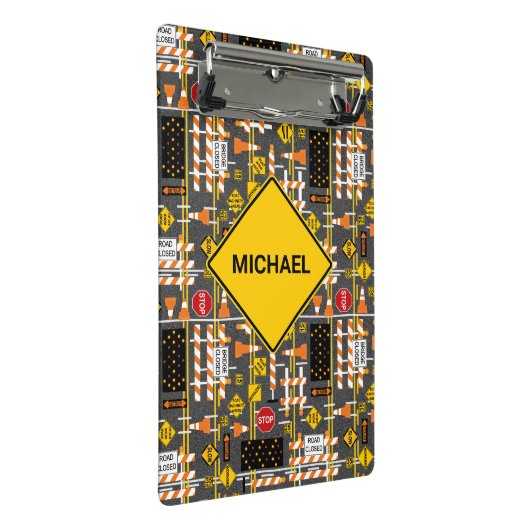 Straßenbauzeichen Mini Klemmbrett (Schrägansicht)