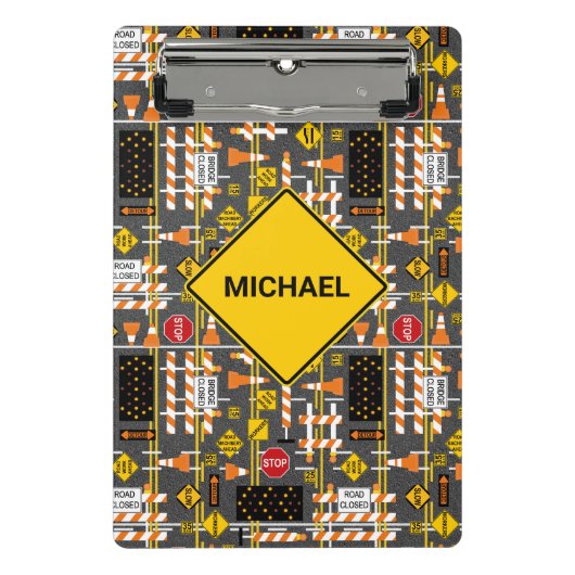 Straßenbauzeichen Mini Klemmbrett (Vorderseite)