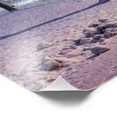 Straßenbeleuchtung und Schneebäume Fotodruck (Ecke)