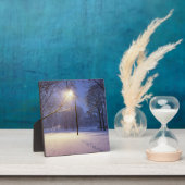 Straßenbeleuchtung und Schneebäume Fotoplatte (InSitu)