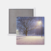 Straßenbeleuchtung und Schneedecke Magnet (Vorderseite/Rückseite)