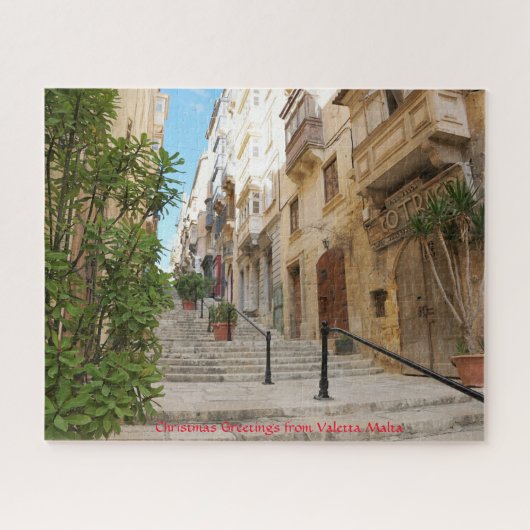 Straßenbild Valetta Malta. Puzzle (Horizontal)