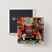 Straßenblock von Norman Rockwell Button (Vorne & Hinten)