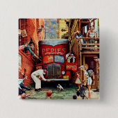 Straßenblock von Norman Rockwell Button (Vorderseite)