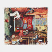 Straßenblock von Norman Rockwell Fleecedecke (Vorderseite (Horizontal))