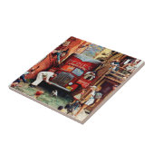 Straßenblock von Norman Rockwell Fliese (Seite)