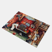 Straßenblock von Norman Rockwell Fußmatte (Schrägansicht)