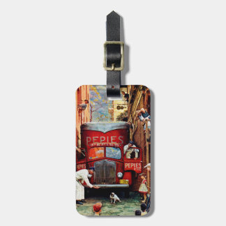 Straßenblock von Norman Rockwell Gepäckanhänger