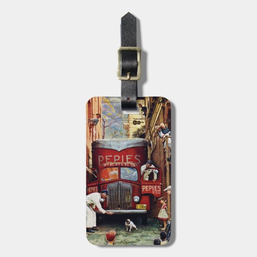 Straßenblock von Norman Rockwell Gepäckanhänger (Vorderseite vertikal)