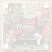 Straßenblock von Norman Rockwell Glasuntersetzer (Rückseite)