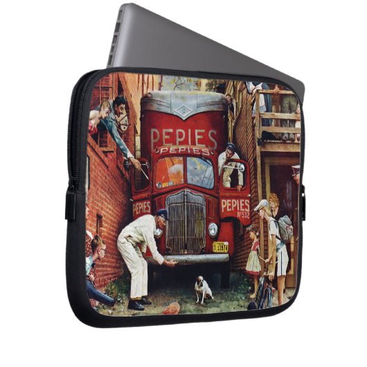 Straßenblock von Norman Rockwell Laptopschutzhülle (Vorne Rechts)