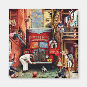 Straßenblock von Norman Rockwell Magnet (Vorne)