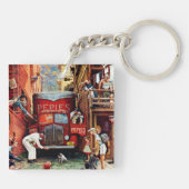 Straßenblock von Norman Rockwell Schlüsselanhänger (Rückseite)