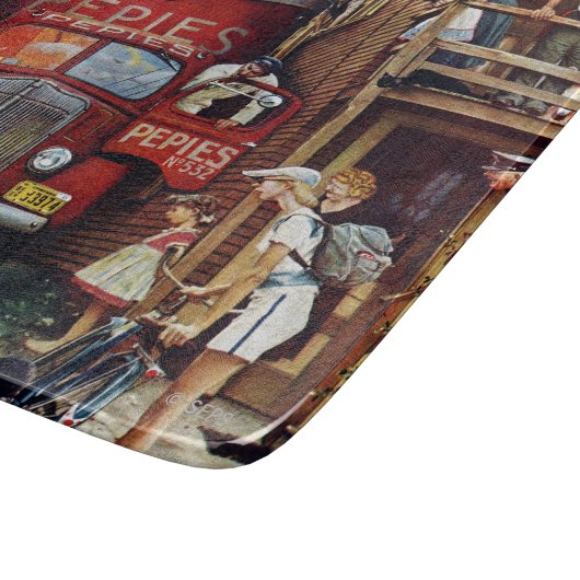 Straßenblock von Norman Rockwell Schneidebrett (Ecke)