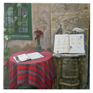 Straßencafé, Chania, Kreta, Griechenland Fliese