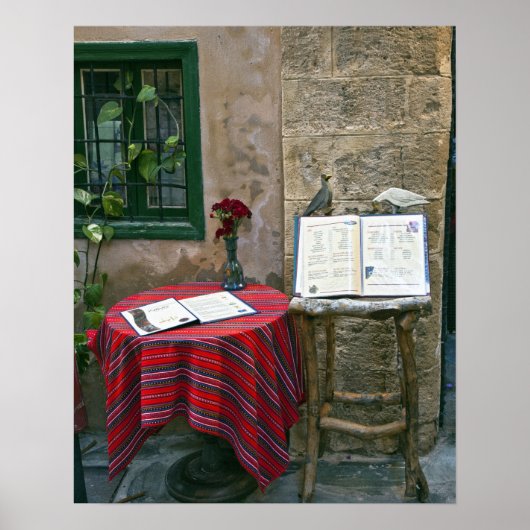 Straßencafé, Chania, Kreta, Griechenland Poster (Vorne)