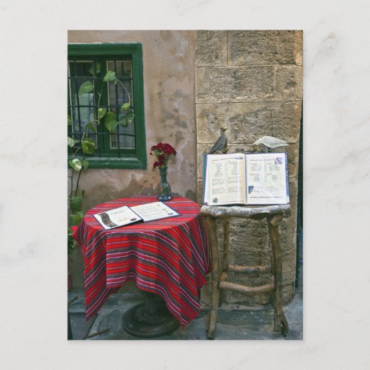 Straßencafé, Chania, Kreta, Griechenland Postkarte (Vorderseite)