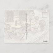 Straßencafé Postkarte (Rückseite)
