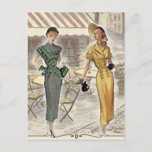 Straßencafé Postkarte (Vorderseite)