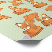 Straßencones und orangefarbener Goldfisch Poster (Ecke)