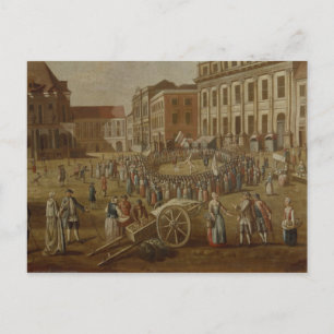 Straßendarsteller im Alter Markt, 1771 Postkarte