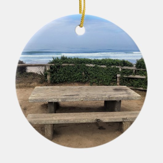 Straßenende, Lincoln City, Oregon Keramik Ornament (Vorne)