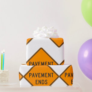Straßenende-Verkehrsschild Warnung Geschenkpapier