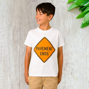 Straßenende-Verkehrsschild Warnung T-Shirt