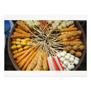 Straßenessen von einem asiatischen Markt Fotodruck