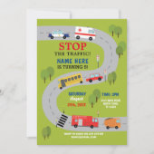 Straßenfahrzeuge der Polizei Einladung (Vorderseite)