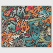 Straßengraffiti-Muster Geschenkpapier (Flach)