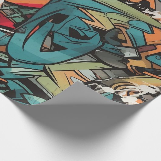 Straßengraffiti-Muster Geschenkpapier (Ecke)