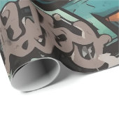 Straßengraffiti-Muster Geschenkpapier (Rolleneckpunkt)