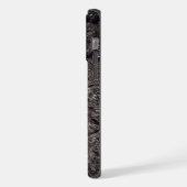 Straßengrau-Linien Monogram iPhone Hülle (Linke Seite)