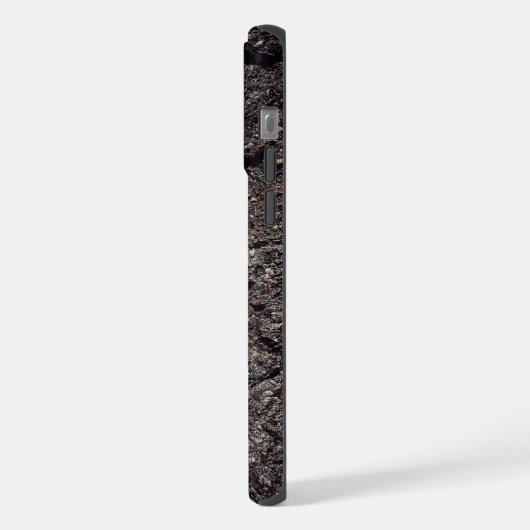 Straßengrau-Linien Monogram iPhone Hülle (Linke Seite)