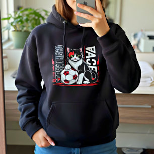 Straßenheld Fußball Katze Geschenk - Lustiges Katz Hoodie