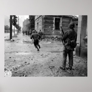 Straßenkampf-Zweiter Weltkrieg Cherbourg Poster