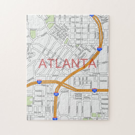 Straßenkarte Atlantas Peachtree Puzzle (Vertikal)