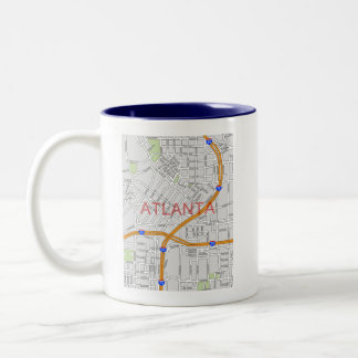 Straßenkarte Atlantas Peachtree Zweifarbige Tasse