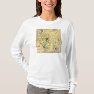 Straßenkarte Idaho, Mont, Wyo Karte T-Shirt