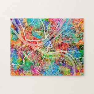 Straßenkarte Pittsburghs Pennsylvania Puzzle