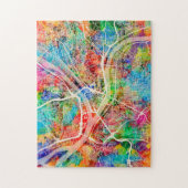 Straßenkarte Pittsburghs Pennsylvania Puzzle (Vertikal)