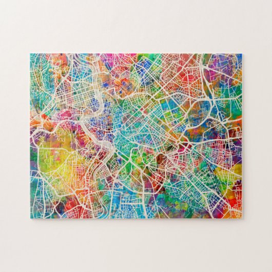 Straßenkarte Roms Italien Puzzle (Horizontal)