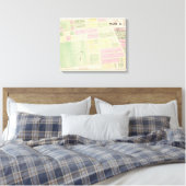 Straßenkarten und Gebäude Leinwanddruck (Insitu (Schlafzimmer))