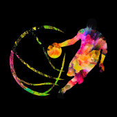 Straßenkartenkorb farbenfrohe Silhouette Basketbal Aufkleber